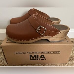 MIA Alma Clogs from Free People, Color: Luggage, Size: 6